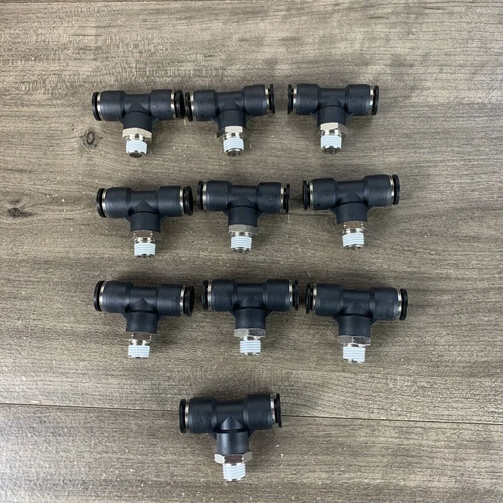 10 PACK TAILONZ PNEUMATIC Male Branch Tee 1/4 Inch Tube OD x 1/4 Inch NPT
